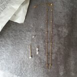 付け替えできる コンビネーションメタル チャーム ネックレス / ホワイト＆クリア