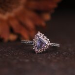 ファンシーパープルサファイアのクラスターリング