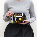 アフリカ布のラウンドポーチ（ジオメトリック）化粧ポーチ ギフト プレゼント 贈り物