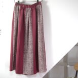 ふくれ織りと菱模様のスカート【sara-nari】着物リメイク