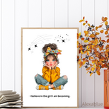 Believe in Yourself｜ガーリーアファメーションポスター｜成長を応援する英字インテリア
