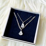 大切な人へ贈り物 ご褒美ジュエリーBOX《Silver925》ホワイトシーグラスビーズのブレスレット･アンクルセット