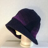 魅せる帽子☆ふんわり軽い♪ウールのグラデーションクロッシュ～ブラック&パープル