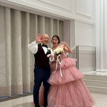 実例写真！カラードレス ピンク キャミソール ビロード キラキラチュール 可愛い 編み上げ 憧れのドレス 花嫁