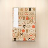 [受注制作]　ご朱印帳　芳名帳　「午・寳尽くし」胡桃色