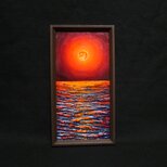 油絵  長方形ミニ絵画【神秘的な夜】