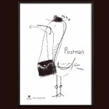 ポストマン　鳥　送料無料 　イラスト　A4〜A0　ポスター　アートポスター　アート/sei検索新着順　3844