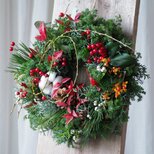 黒松と柳のリース33cm