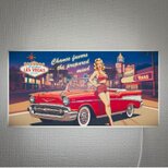 【オーダー無料】アメ車 ラスベガス ピンナップガール ガレージ キャデラック 照明 ランプ 看板 置物 雑貨 ライトBOX