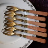 アンティークカトラリー　デザートフォーク　シェルデザイン　フランスアンティーク