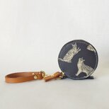 リバティプリント小銭入れ　　ミャオウ（スミ黒）B