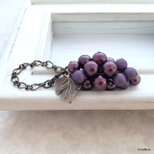 葡萄のバッグチャーム（リーフマンテル／ボルドーMIX＃3）AG