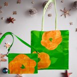 クリスマスギフト【送料込み】帯リメイク　2点セット　グリーン