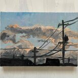 16×23㎝「近所の風景　その1」油彩・原画・サムホールサイズ