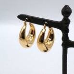 kpierce-059-gold ボリュームドロップピアス完成品 24×33mm(薄金メッキ・ニッケルフリー)【1ペア】