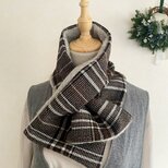 ＊ティペットマフラー＊ウールチェック×ボア/ミニマフラー