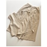 即納＊リネンウールのセットアップ＊ベスト+マキシワイドパンツ(キナリ)