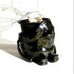 つるつるでまっくろのイエティ 植木鉢ポット