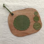 レザーコースター　グレージュ　オイルシュリンクレザー