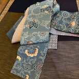 唯屋オリジナル　型染と小紋の半幅帯