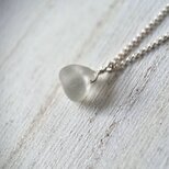 《Silver925》大人のさりげないグレーシーグラスビーズの雫ブレスレット