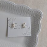 14kgf 凸凹淡水ケシパールの小さいピアス