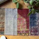 46.5×91 5分割されたパッチワークラグ　トルコヴィンテージラグ