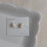 14kgf ２粒淡水パールのシンプルピアス