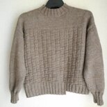アルパカウールライトブラウンのクルーネック