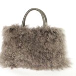 スペインムートンとイタリア牛革のトート 大（グレージュ）no.2