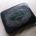 レザーブックカバー　ラウンドファスナータイプ　単行本サイズ