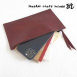 SALE開始～   A６対応・フラットマルチケース《ゴートスキン》赤茶・0323