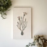 【一点もの】『手紡ぎ糸のお花. c'』手刺繍ファブリックパネル　