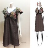 【1点もの・デザイン画付き】ツイル（ウール＆ポリ）生地ワンピース（KOJI TOYODA）