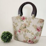 wood♡リネンのトートbag