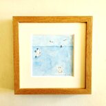 「牡丹雪の降る夜に」 原画イラスト　水彩　※木製額縁入り　インテリアアート