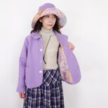 ラベンダーウールビーバーの丸襟ジャケット（リンクハットあり）