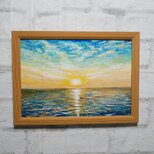 油絵【癒しの朝焼けの海】