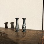 岩場に花◆龍と漢字。中国産　天然石の小さな花瓶2個セット　壺　オニキス　ビンテージ　 シノワズリ　チャイナレトロ　インテリア