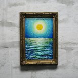 油絵 ミニ絵画【月の海】