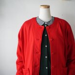 裏毛起毛ニット生地ドルマンスリーブブルゾン（RED）