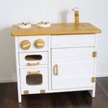 【受注品】「アイランド型おままごとキッチン～ライトオーク塗装～」