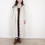 オートミール・ウールツイードネップドロップ羽織りワンピース