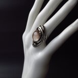 スモーキーピンク・アンフィボールクォーツのシルバーリング