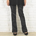 驚きの穿き心地！レアな手染めストレートストレッチフレアパンツ　＜ウォッシュブラック＞