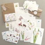 冬から春へのいろいろ紙ものセット レターセット メッセージカード シール タグ