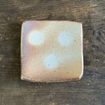 信楽焼 白荒土　穴窯焼成・四方上げ皿 15cm（No6）｜角皿・菓子皿・前菜皿