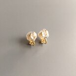 冬に合う透明感が美しいハーキマーダイヤモンドのピアス バネ式イヤリング