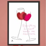 ふたりの世界　ワイン　送料無料 　イラスト　A4〜A0　ポスター　アートポスター　アート/sei検索新着順　3861