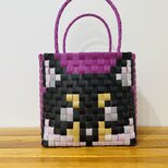 柴犬　黒柴　肉球★プラカゴ★お散歩バッグ温泉バッグ　エコバッグ　PPバンド　カゴバッグ　お散歩バッグ